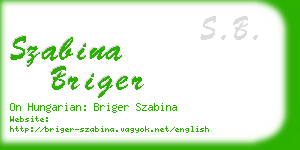 szabina briger business card